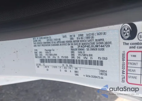 2018 Ford Fiesta Se from USA, damaged, VIN 3FADP4EJXJM144729